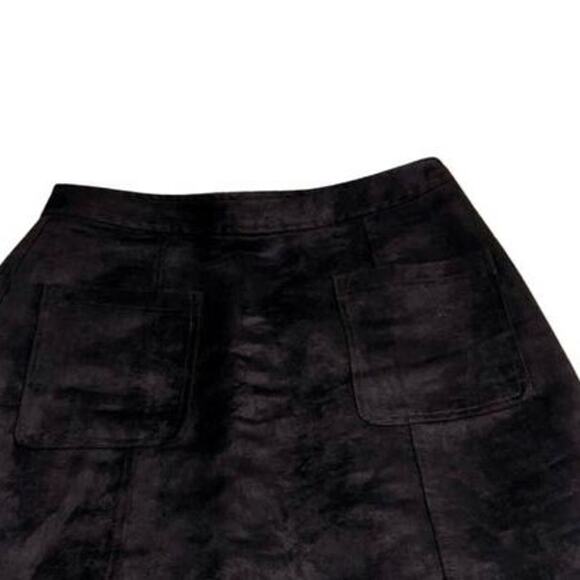 Old Navy Skirt Womens Size 4 Black Microfiber Mini Zip Close Pockets A Line NEW - Picture 4 of 6